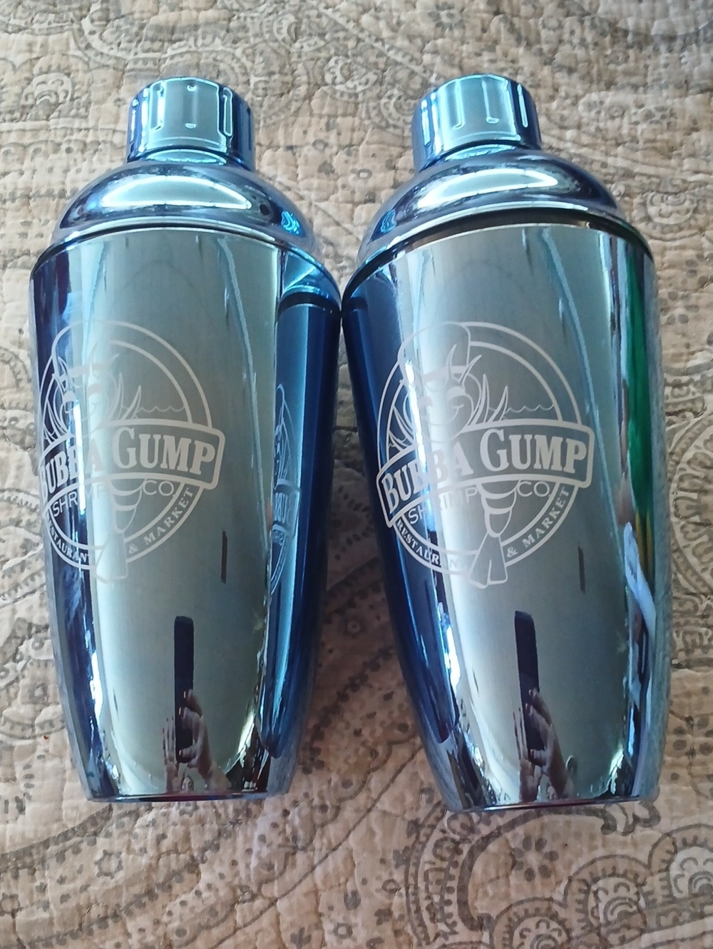 Bubba Gump Blue Stainless Steel Cocktail Shakers - Set of 2